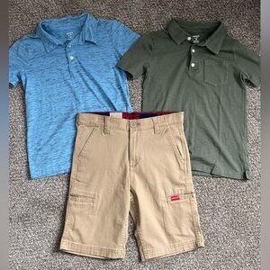 Levi's Tan Cargo Shorts with Carter’s Polo Shirts Bundle
